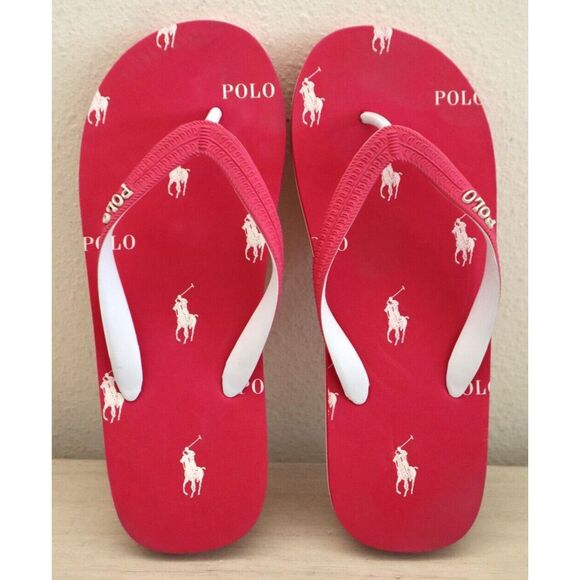 Polo Ralph Lauren Women’s Sz 9B Pink Whittlebury Flip Flops - Picture 2 of 10